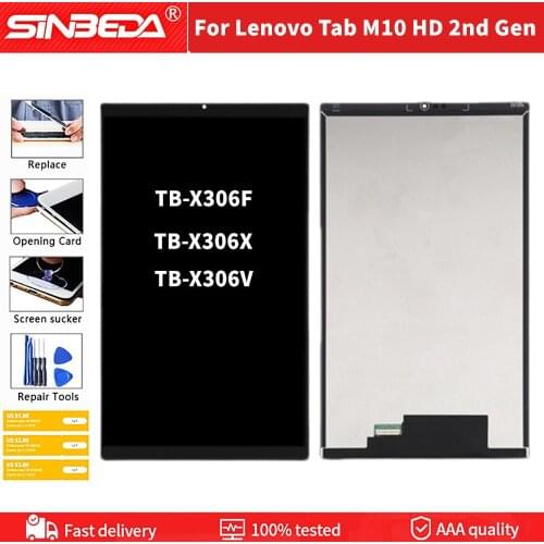 Original New 10.1'' For Lenovo Smart Tab M10 HD 2nd Gen TB-X306X TB-X306F X306 LCD Display Touch Screen Digitizer Assembly