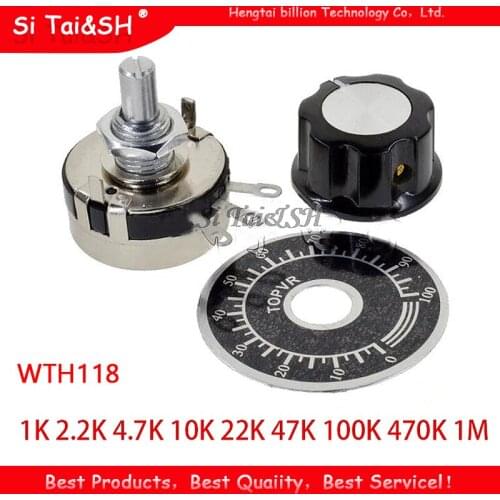 1 set WTH118 DIY Kit Parts 2W 1A Potentiometer 1K 2.2K 4.7K 10K 22K 47K 100K 470K 1M