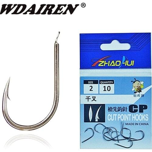 10pcs/bags Fishing Hooks Set Carbon Steel Single Circle Fishhook Fly Fishing Jip Barbed Carp Hooks Sea Tackle Accessories