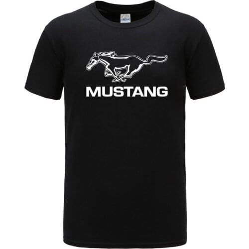 2021 Ford Mustang T-shirt Men Short Sleeve Beefy Muscle Basic Solid Blouse Tee Shirt Casual tshirt Summer S-2XL cotton