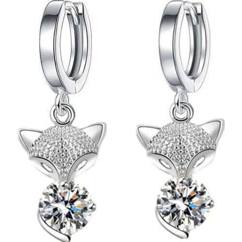 2021 New Style Rhinestone Earrings Animal Fox Earrings For Ladies Earrings Gift