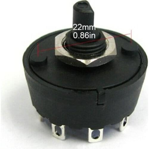 4-Position 3-Speed Fan Selector Rotary Switch with Knob Governor Replacement 8A 125V/250VAC Fan Heater Speed Selector