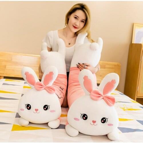 70/90cm Creative Cute Stuffed Rabbit Plush Soft Toys Bunny Long Pillow Doll Birthday Gifts for Children Baby Accompany Sleep Toy