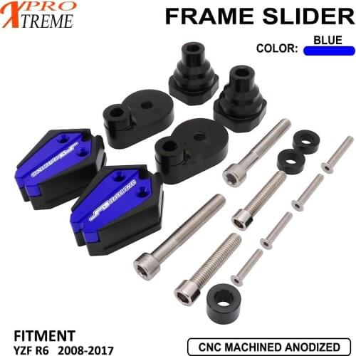 Motorcycle CNC Aluminum Falling Guard Frame Slider Crash Pad For YAMAHA YZF R6 yzfr6 YZF-R6 2008-2017