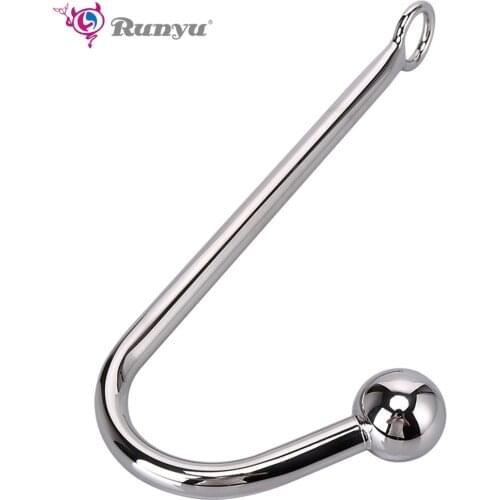 Stainless Steel Anal Hook with Anal Beads Hole Anal Hook Metal Butt Plug Anal Sex Toys Adult Product No Vibrator for men