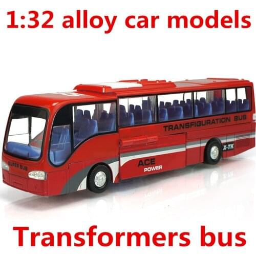 1:32 alloy car,high simulation transformers bus toy vehicles,metal diecasts,pull back & flashing & musical,free shipping