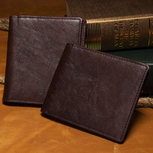 Bemoreal Man Wallet Short Genuine Leather Luxury Slim Male Money bag With Coin Pocket Card holder Crazy Horse Vintage Purse