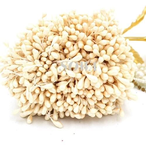 Free shipping Wholesale 5mm double tips Orange Pink pearl flower pistil stamen for DIY and cake decoration(900pcs/lot)