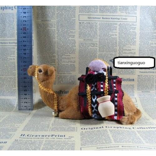 Big simulation camel model resin&fur Squatting camel doll gift about 25x9x13cm 1655