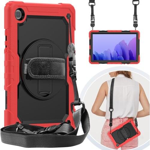 Tablet Case for Samsung Galaxy tab A7 Case 10.4 inch 2020 T500 T505 T507 Funda 360 Rotate Wrist&Neck Strap Protective Cover