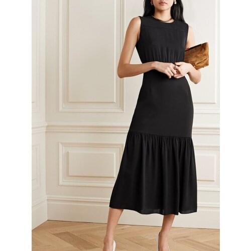 Black Dresses for Women 2020 Fashion Brief Sleeveless Patchwork Mermaid Dress Brand Quality Was Thin Woman Summer New Long Dress