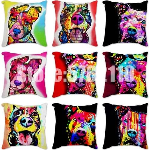 Cotton linen Cartoon Pug Bulldog Sofa Decorative Cushion Cover Pillow Pillowcase Polyester Throw Pillows Home Decor Pillowcover