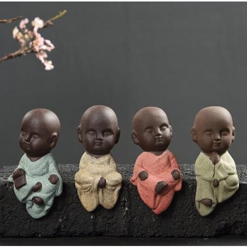 Yixing Tea Pet Buddha Ornaments Home Decoration Tea Sets Accessories Tea Tray Ornaments Coffee & Tea Tools 4 Styles K024