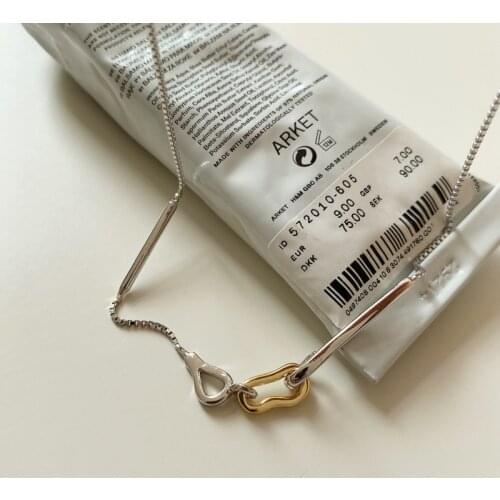 Korean Version 925 Sterling Silver Necklace Gift For Women Geometric Short Chokers Women Fashion Pendants Designer Jewellery