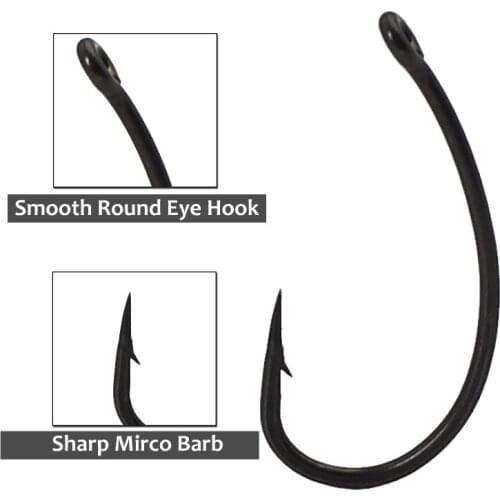 10PCS/Box Carp Hooks High Carbon Steel Baitholder Fishing Hook Jig Head Barbed Curve Shank Gripper Fishhooks Fit for Competition