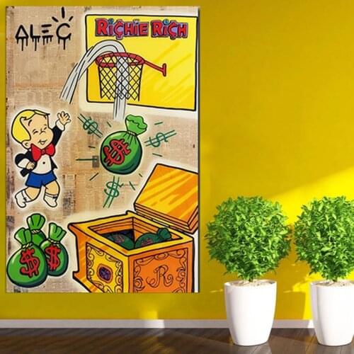 Modular Canvas Home Alec Monopoly Decor Prints Money Green Painting Poster Modern Wall Art Pictures For Living Room No Framed