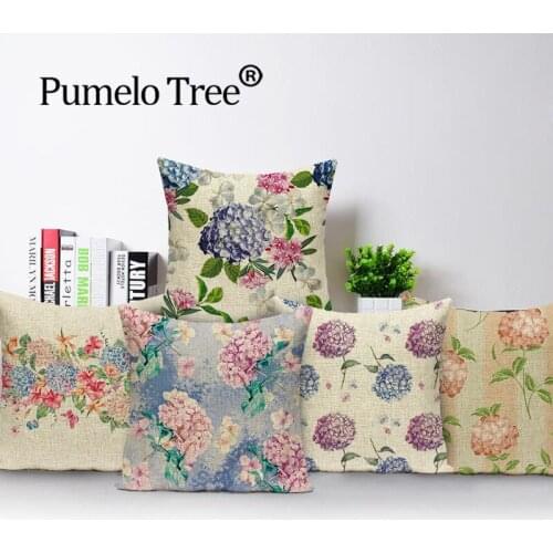 Plant Pillowcase Flowers Print Pillow Cover Home Decor Cushion Cover Throw Pillow Cover 45x45cm Car Pillow Case Sofa Decoration