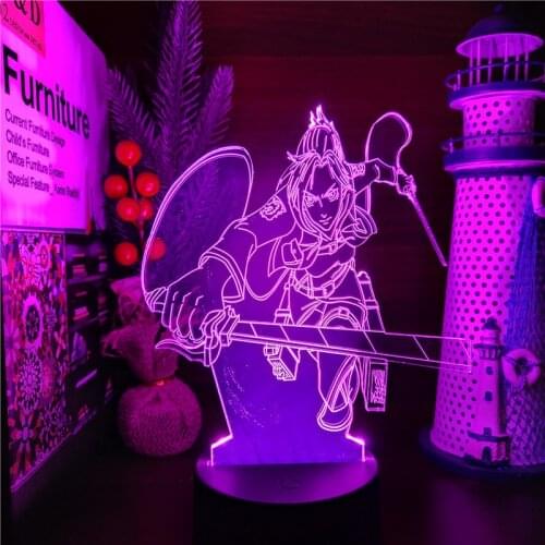 Attack On Titans Annie Leonhart ANIME LAMP 3D Led Nightlights Shingeki No Kyojin 7 Color Changing Lampara For Home Decor