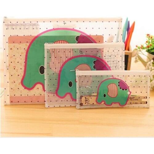 2020 New Arrival 1 Piece PVC Pencil Case Cute Cartoon Elephant Squirrel Sika Deer Students School Supply Pencil Case Stationary