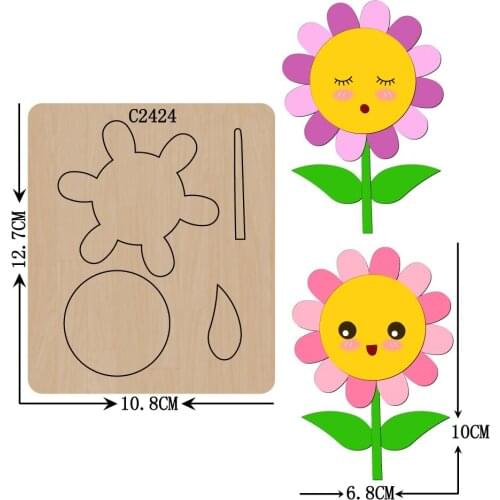 New sunflower Wooden die Scrapbooking C-2424 Cutting Dies Multiple sizes