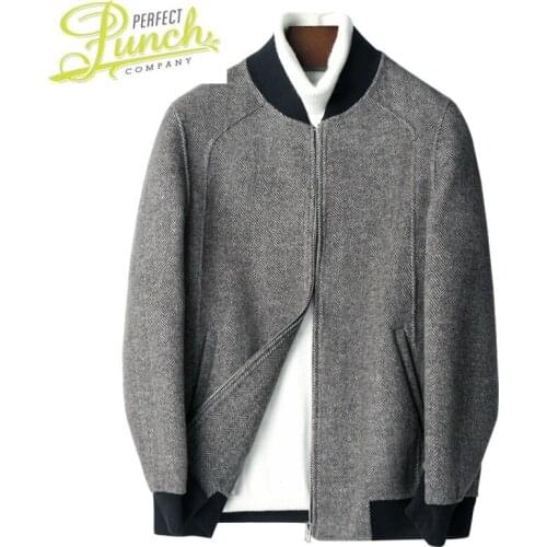 Autumn Double-side Woolen Coat Winter Men Streetwear Wool Baseball Jacket Mens Jackets and Coats TLL-05-1961 MY1917