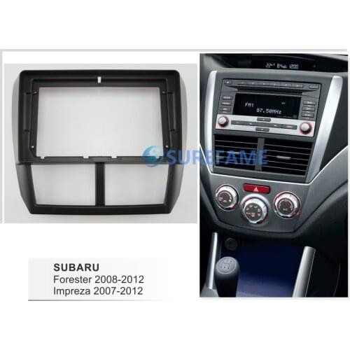 9 inch Car Fascia Radio Panel for SUBARU Forester 2008-2012, Impreza 2007-2012 Dash Kit Facia Console Bezel Adapter Trim Plate
