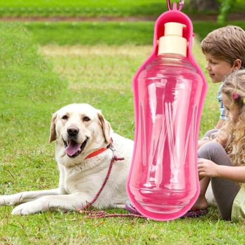 A 250ml/500ml Pet Dog Water Bottle Plastic Portable Water Bottle Pets Outdoor Travel Drinking Water Feeder Bowl