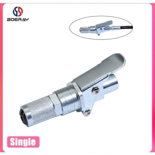 Metal Lock Pliers High Pressure Fittings Flat Head Grease Gun Head Self-locking Single Handle Easy to Press