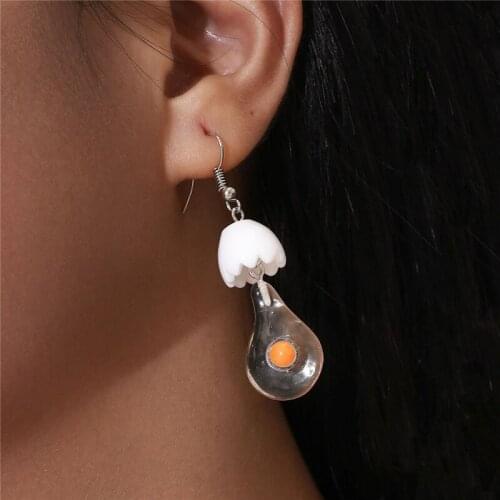 HI MAN Korean Fashion Creative Lamp Broken Egg Stud Earrings Women Charm Sexy Party Jewelry Girlfriend Gift