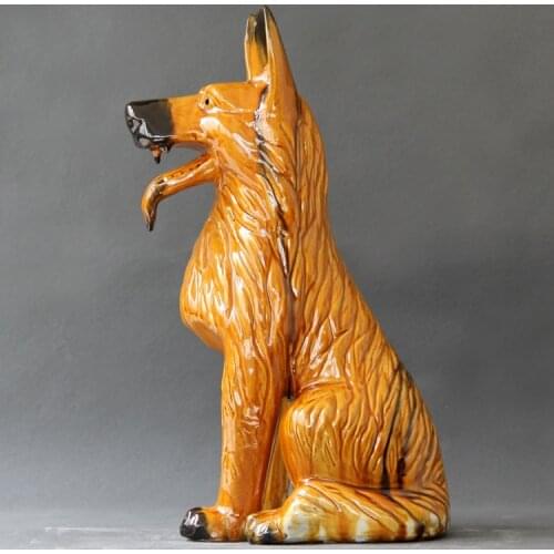 Pure Handmade, Ceramics Tang Tri-color, wolf dog ornaments, Exquisite Crafts Decorations