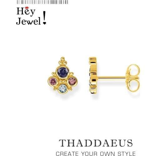 Royalty Gold Stud Earrings,Europe Glam Fashion Magnificent Jewerly For Women,2020 Summer Vintage Gift In 925 Sterling Silver