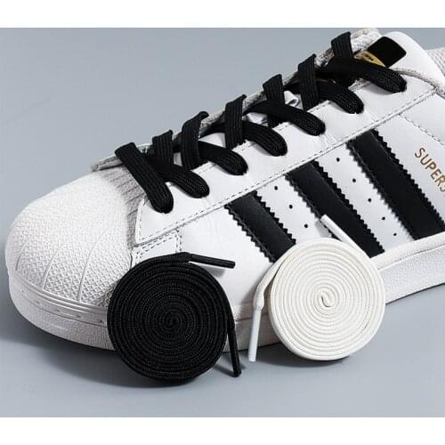 1 Pair Woven Flat Shoelaces Black White Classic Shoe Lace Wear-resistant and Anti-corrosion Polyester Shoelace Unisex