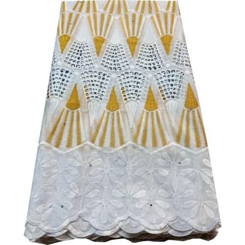 SJ Lace African Lace Fabric 2021 New 100% Cotton Swiss Voile Lace In Switzerland Nigorian Fabric Women Wedding Dress Sew xs3-48