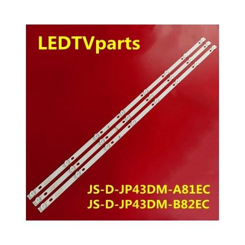 3pcs LED Backlight strip 8 lamp for JS-D-JP43DM-A81EC B82EC (80227) E43DM1000 MCPCB 6V/LED 828mm