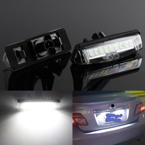 2Pcs CANbus LED License Plate Lights For Toyota Camry/Aurion Avensis Verso Echo Prius LEXUS Is200 / Is300 1999~2005 Number Lamp