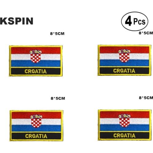 Croatia Rectangular Shape Flag Iron on Saw on Patches Embroidered Flag Patches National Flag Patches for Clothing