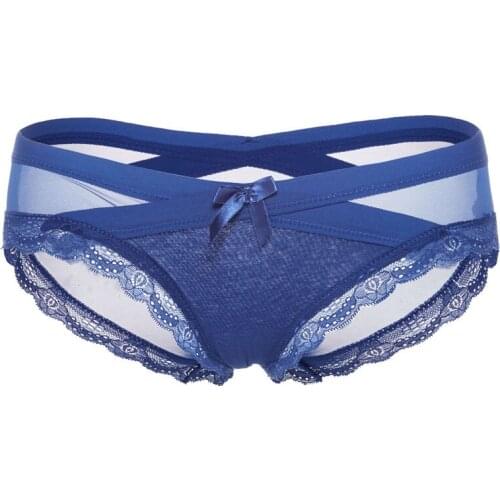 Sexy Mesh Breathable Soft Underwear Delicate Lace Low Waist Hollow Seamless Lady Panties Transparent Temptation Thin Briefs