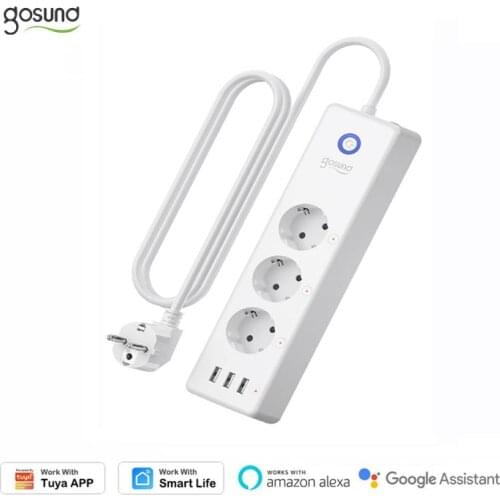 Gosund Tuya Smart Power Strip With 3 USB Ports 16A Smart Home EU Outlet Plug Multi-Plug APP Smart Life Alexa And Google Home
