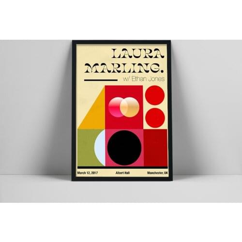 Vintage Music Poster Singer Laura Marling Gig Poster Pop Music Star Canvas Painting Star Music Band Club Home Bar Posters Decor