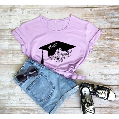 2020 Graduation T-shirt Class of 2020 shirt Achiever Graduation tees 100%cotton women summer casual tees grunge aesthetic tops