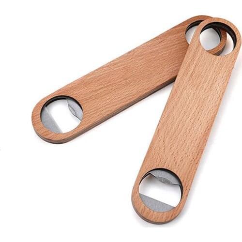 1PCS Wood Bottle Opener Wooden Hotel Flat Board Speed Bottle Opener Home Beer Cap Wooden Cover