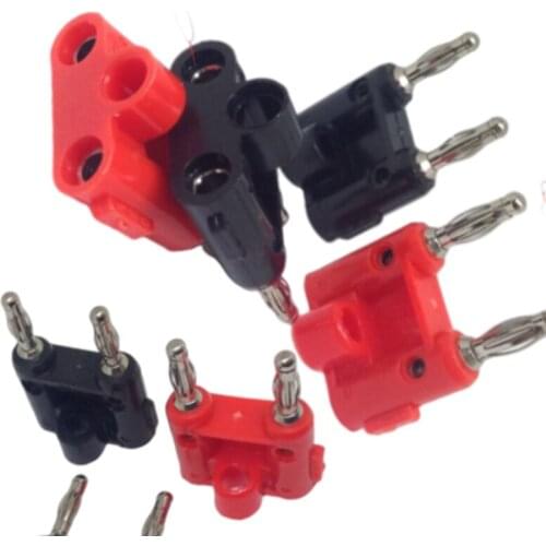 6PCSDouble Row Audio Lantern Cross 4mm Banana Connector for Speaker Plug Adapter Multimeter Instrument Test High Current Voltme