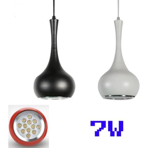 AC90-260V 7W Dining Room Bar Counter Led Pendant Lamp With Colorfyl Body Free Shipping