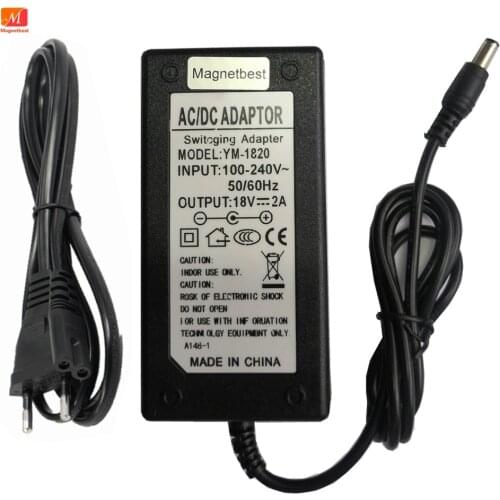 Switching Power Supply Adapter 18V 2A AC DC Adaptor DC 5.5*2.5/5.5*2.1 mm Charger With AC Cable Cord