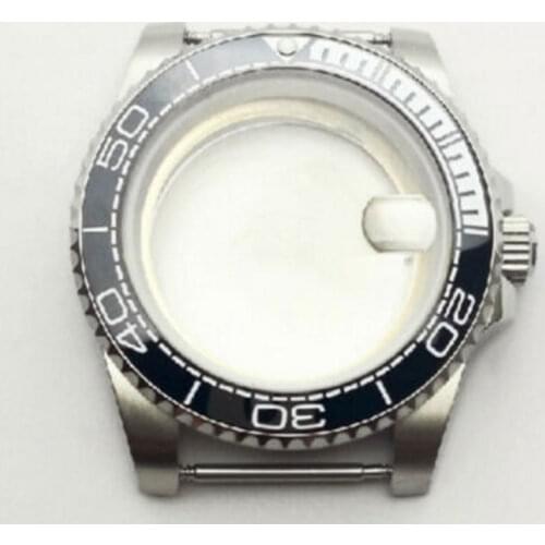 40mm black ceramic bezel sapphire glass Watch Case Fit ETA 2836 DG2813 3804 Miyota 8215 Movement