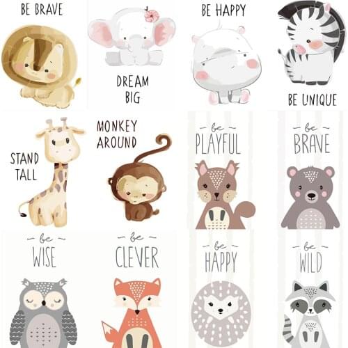 Kindergarten Decoration Poster DIY Painting By Number Child Art Brush Set Calligraphy Painting Animal Bedroom Decoration Mural
