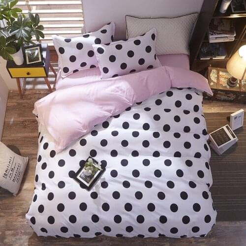 Home Textile Printed Solid Bedding Set For Home Bedding Set Plaid Duvet Cover Pillowcase Bed Sheet Simple Single Double Bedlinen