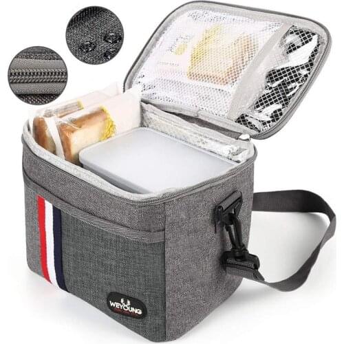 Insulated Thermal Cooler Lunch Box Food Bags for Work Students Picnic Bag Canvas Lunch Bag Food Storage Containers Carry Bags