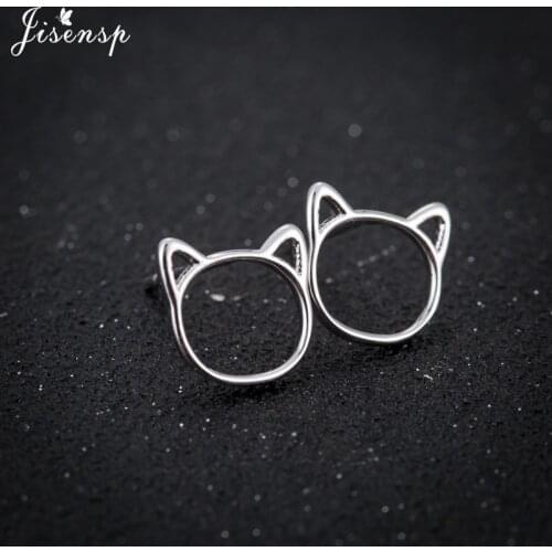 Jisensp Pendientes Brinco Fashion Animal Jewelry Earings Bijoux Cute Cat Earrings Women Piercing Ear Punk Stud Earrings Jewelry