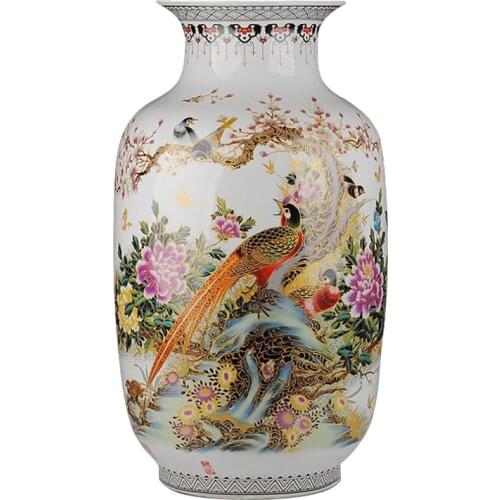 Ceramics Antique Imitation Chinese Style Icing on the Cake Floor Vase Living Room Home Decoration Ornaments
